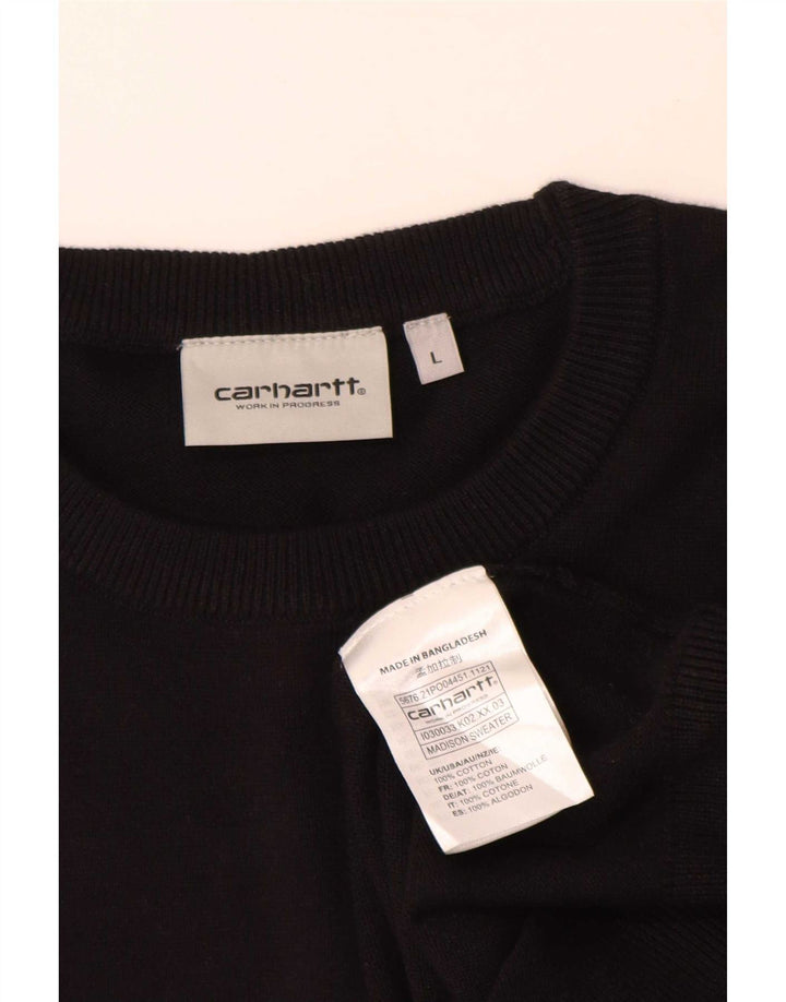 Carhartt Mens Crew Neck Jumper Sweater Large Black Cotton