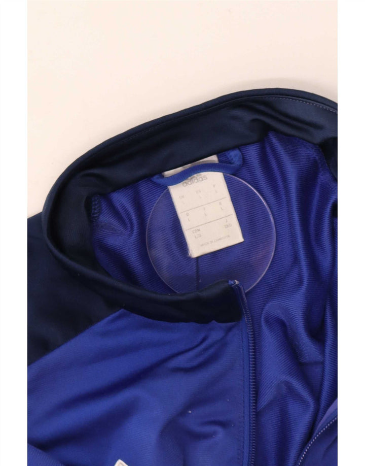 Adidas Mens Tracksuit Top Jacket Large Blue Colourblock