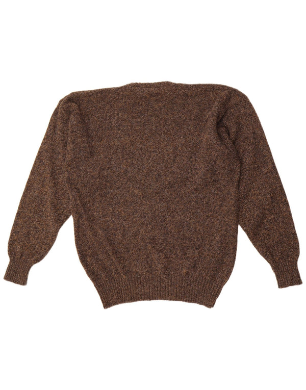Highlands Mens Crew Neck Jumper Sweater XL Brown Flecked Wool