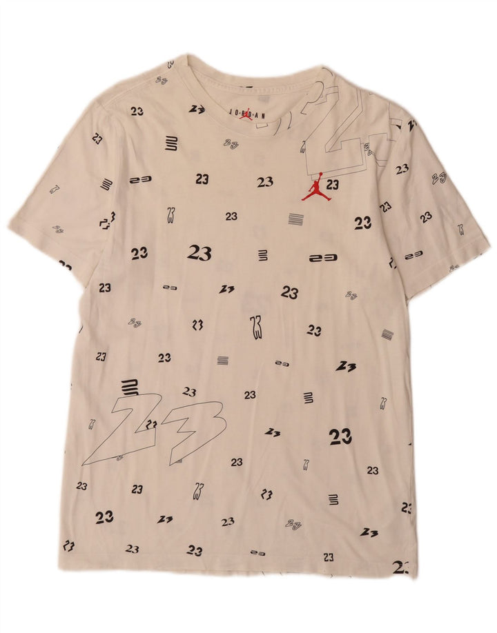 Jordan Mens Graphic T-Shirt Top Medium White Cotton