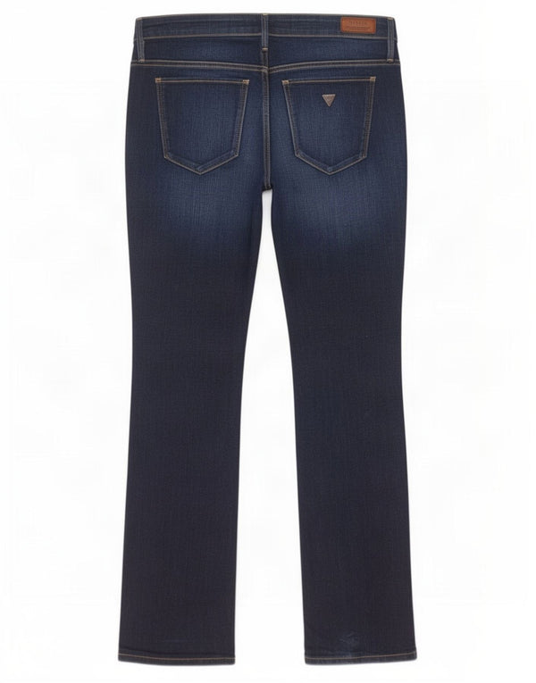 Guess Womens Low Bootcut Jeans W29 L33 Navy Blue Cotton