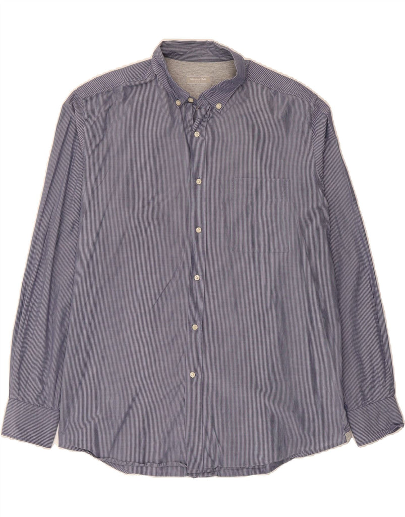 MASSIMO DUTTI Mens Shirt XL Navy Blue Pinstripe Cotton Vintage Massimo Dutti and Second-Hand Massimo Dutti from Messina Hembry 