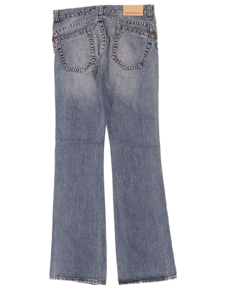 Calvin Klein Womens Flared Jeans W30 L34 Blue Cotton