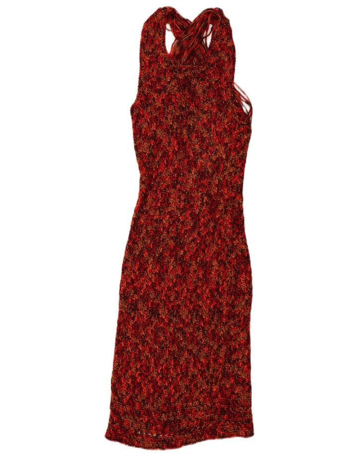 Vintage Womens Knit Bodycon Dress UK 12 Medium Multicoloured Flecked