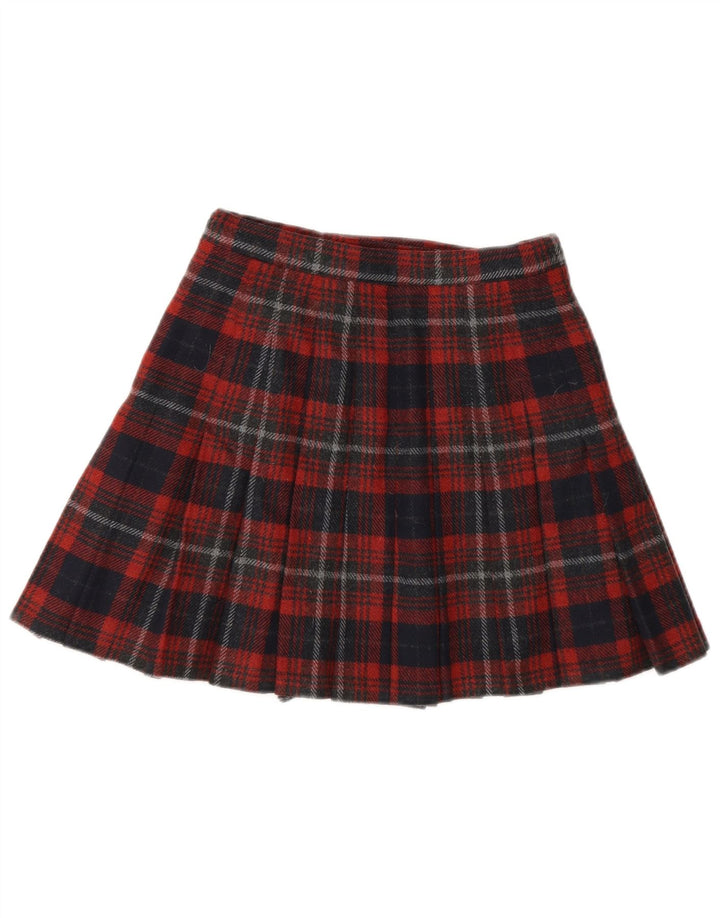 Stefanel Womens Mini Wrap Skirt IT 38 XS W22 Red Plaid Wool