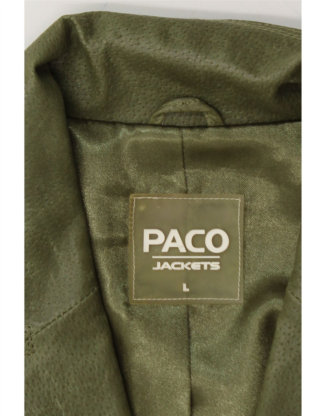 PACO Womens Leather Jacket UK 16 Large Green Leather Vintage Paco and Second-Hand Paco from Messina Hembry 