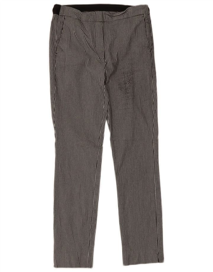 Zara Womens Slim Cropped Trousers Medium W28 L25 Black Gingham Viscose