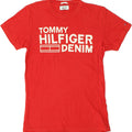 TOMMY HILFIGER Mens Graphic T-Shirt Top Medium Red Cotton | Vintage Tommy Hilfiger | Thrift | Second-Hand Tommy Hilfiger | Used Clothing | Messina Hembry 
