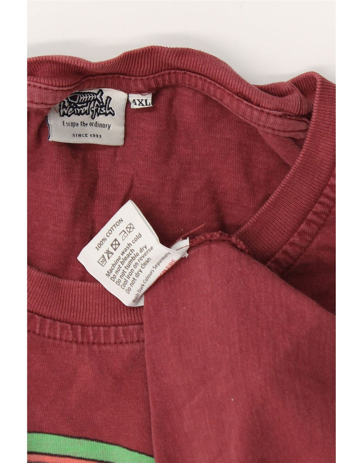 WEIRD FISH Mens Graphic T-Shirt Top 4XL Red Cotton
