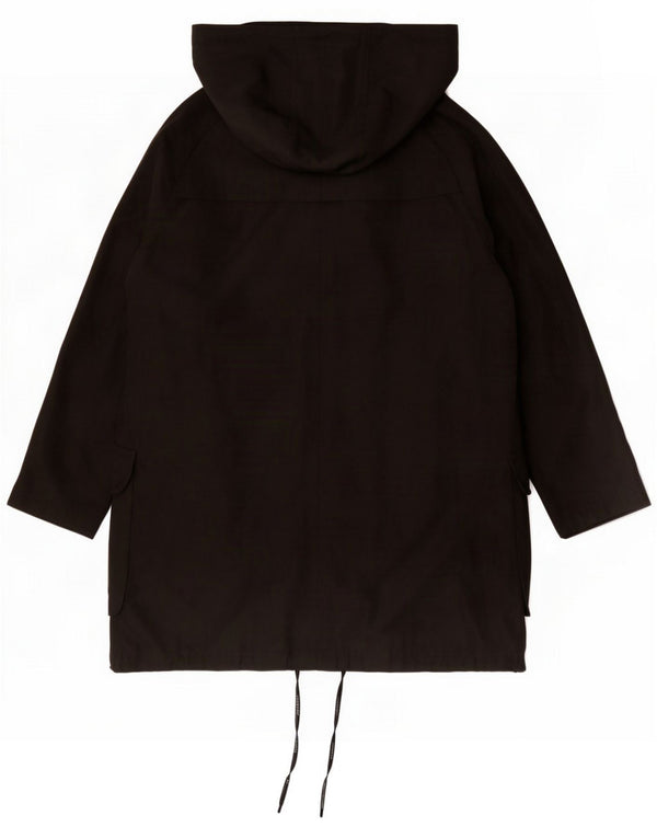 Gap Womens Hooded Oversized Parka Jacket UK 16 Large Black Polyester