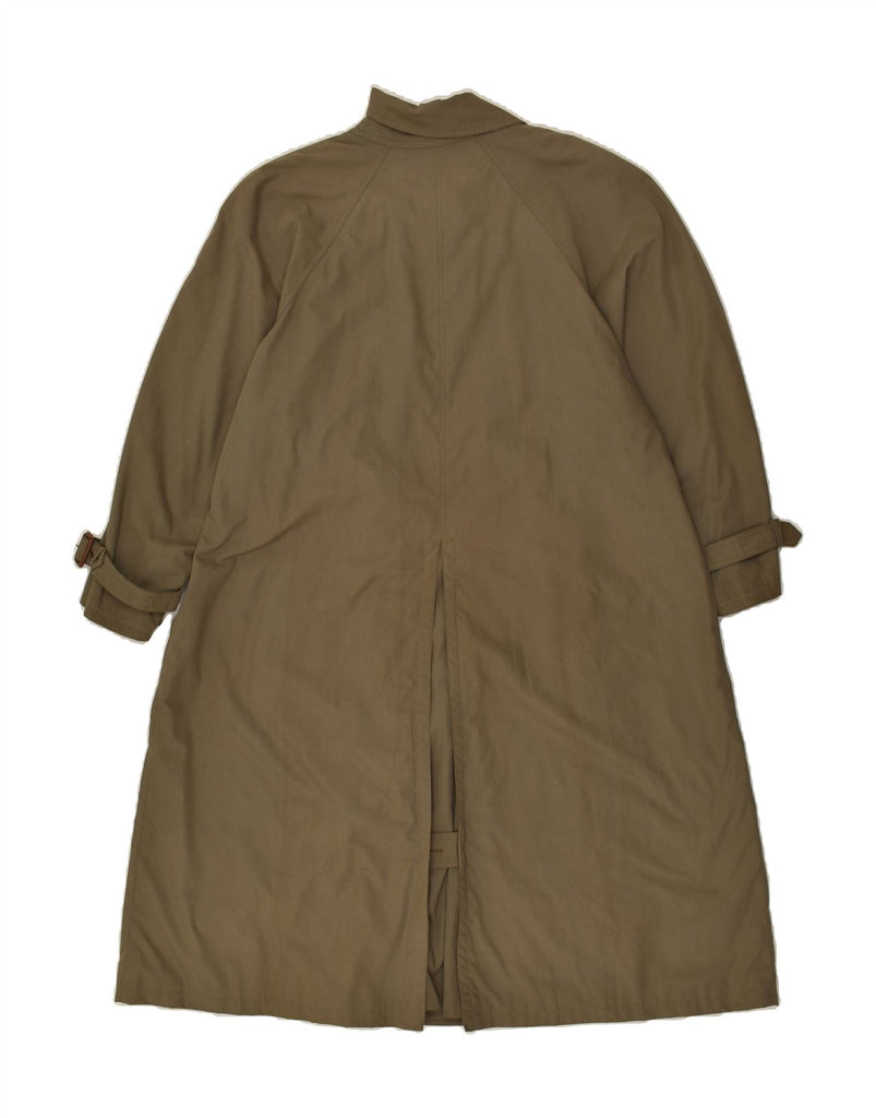 VISCONF Womens Oversized Double Breasted Coat IT 42 Medium Khaki Cotton | Vintage Visconf | Thrift | Second-Hand Visconf | Used Clothing | Messina Hembry 