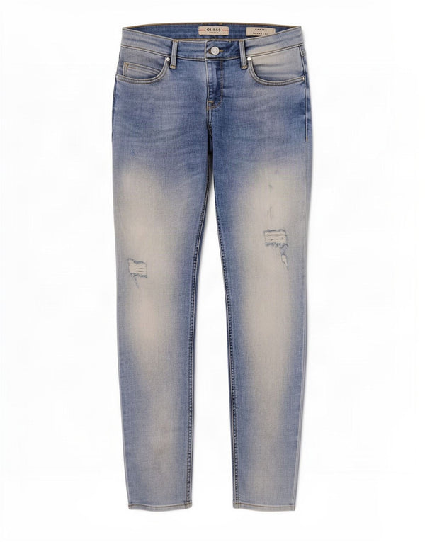 Guess Womens Marylin Distressed Low Skinny Jeans W28 L28 Blue Cotton