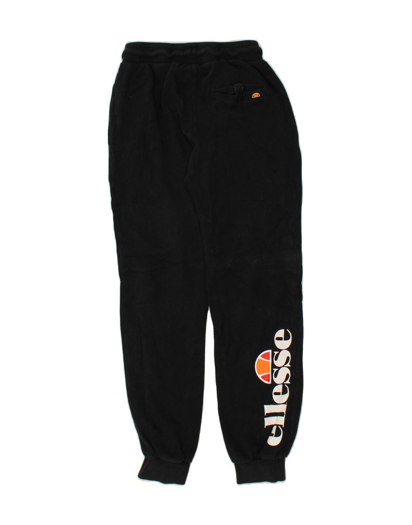 ELLESSE Boys Graphic Tracksuit Trousers Joggers 13-14 Years Black Cotton Vintage Ellesse and Second-Hand Ellesse from Messina Hembry 