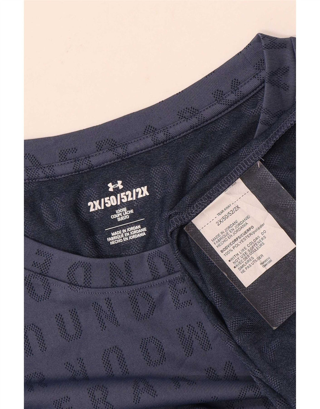 Under Armour Mens Graphic T-Shirt Top 2XL Navy Blue Polyester