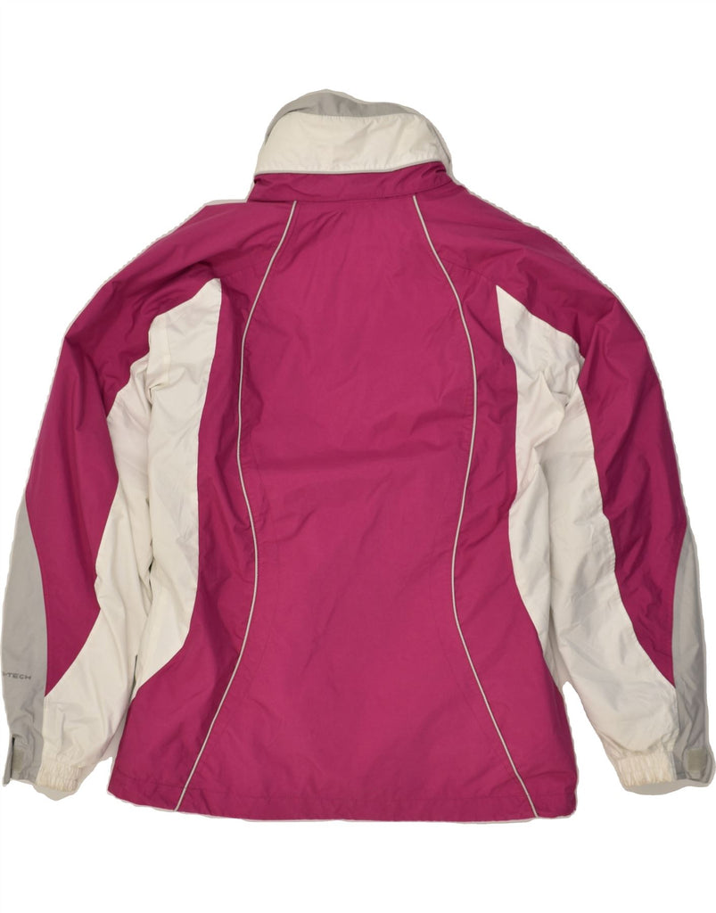 COLUMBIA Womens Windbreaker Jacket UK 14 Medium Pink Colourblock Polyester | Vintage Columbia | Thrift | Second-Hand Columbia | Used Clothing | Messina Hembry 