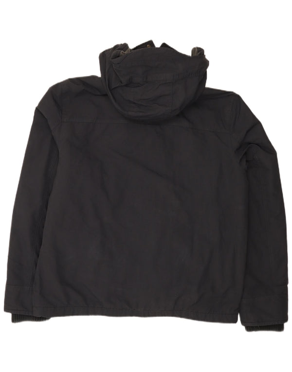 Fat Face Mens Hooded Windbreaker Jacket UK 40 Large Black Nylon