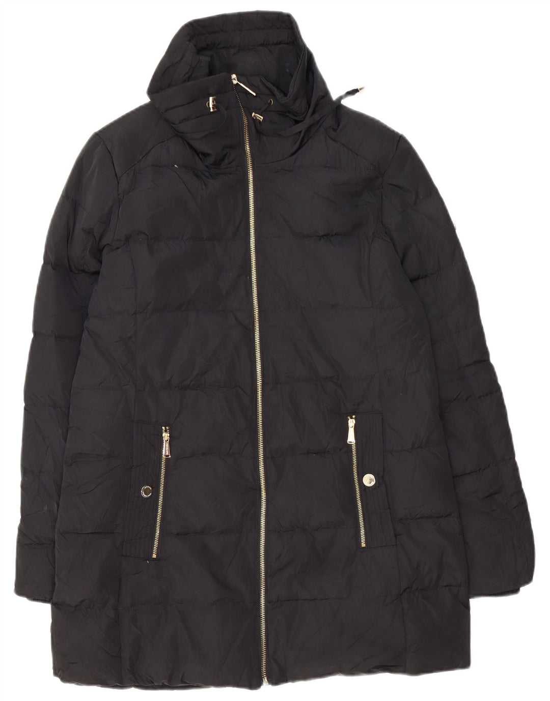 Michael Kors Womens Oversized Padded Coat UK 10 Small Black Polyester