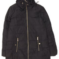 Michael Kors Womens Oversized Padded Coat UK 10 Small Black Polyester