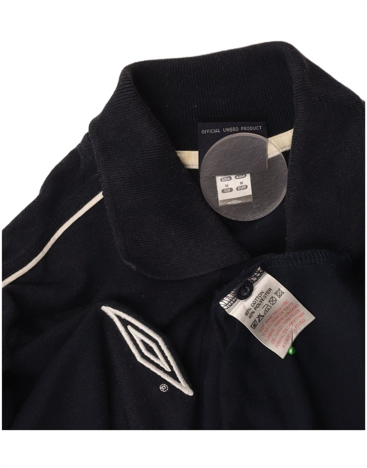 UMBRO Mens Polo Shirt Medium Navy Blue Cotton