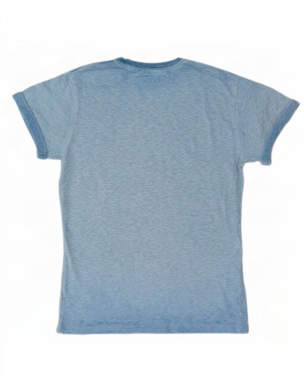 Superdry Mens T-Shirt Top XS Blue Flecked Cotton