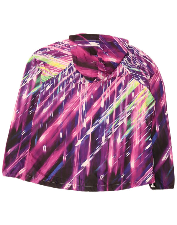 Fila Womens Hooded Rain Jacket UK 16 Large Multicoloured Striped Polyester