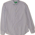 BENETTON Mens Shirt Large Blue Check Cotton Vintage Benetton and Second-Hand Benetton from Messina Hembry 