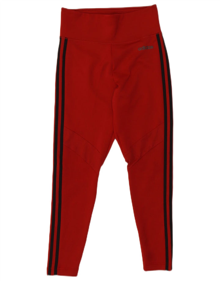 Adidas Womens Climalite Leggings UK 12/14 Medium Burgundy Polyester