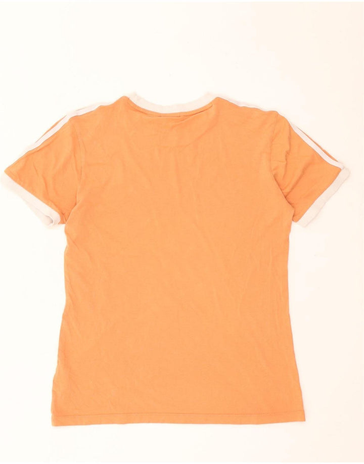 Adidas Womens T-Shirt Top UK 10 Small Orange Cotton