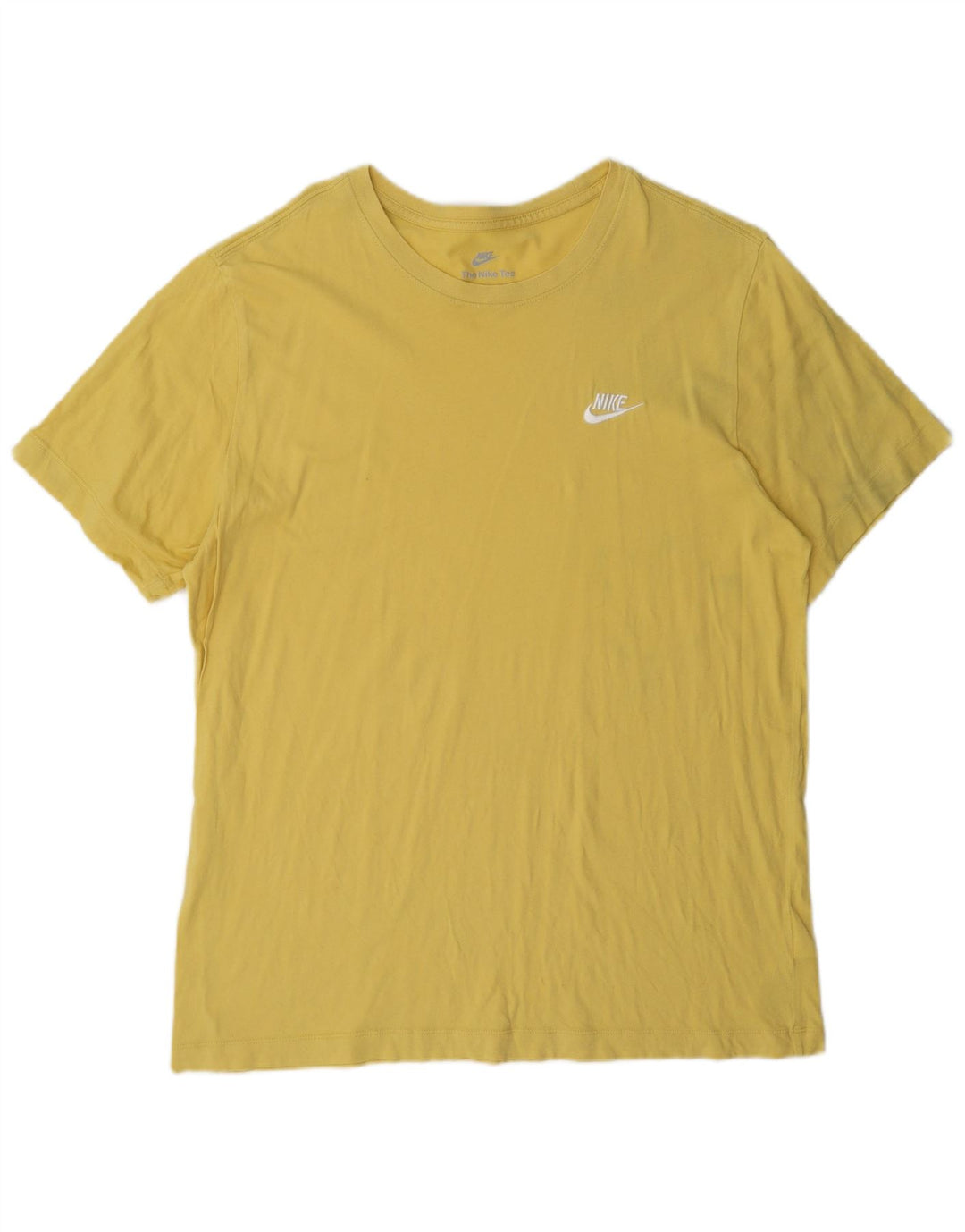 Nike Mens T-Shirt Top Large Yellow Cotton