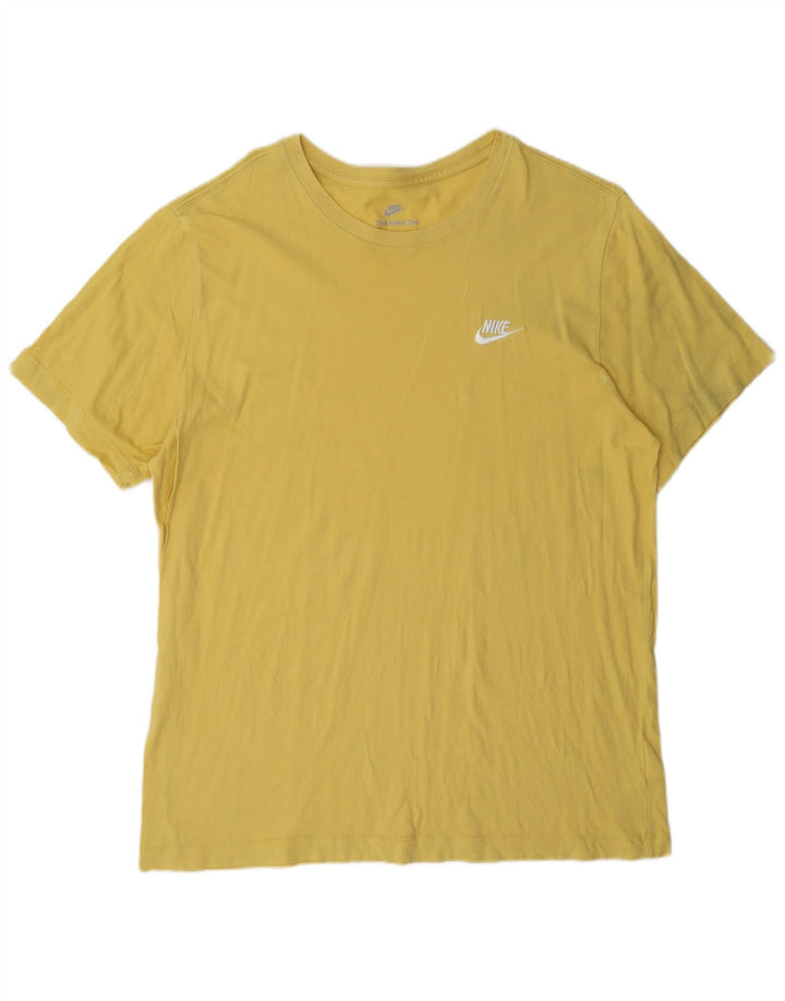 Nike Mens T-Shirt Top Large Yellow Cotton