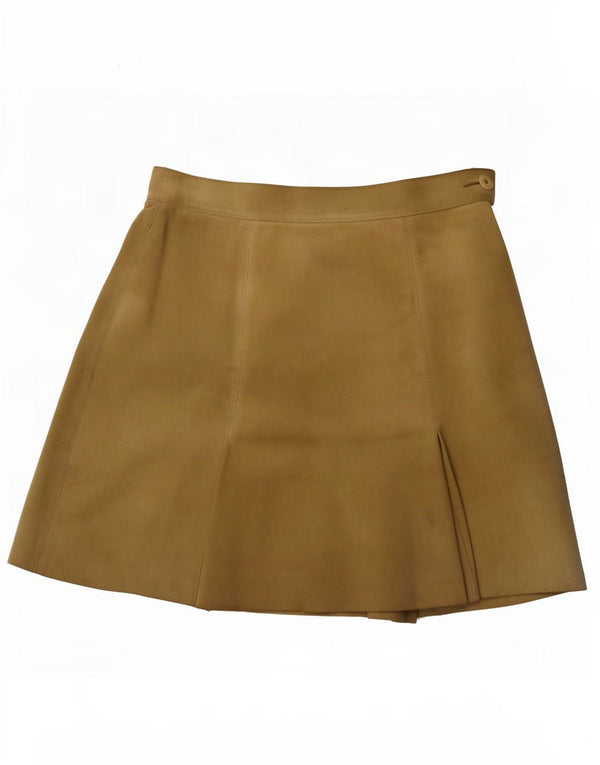 Vintage Womens Suede Mini Skirt IT 44 Medium W30 Beige