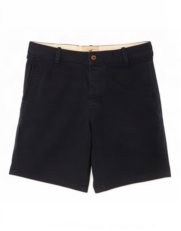 Hollister Mens Chino Shorts W33 Medium Navy Blue Cotton