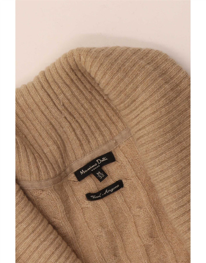 Massimo Dutti Womens Cardigan Sweater UK 12 Medium Brown Wool