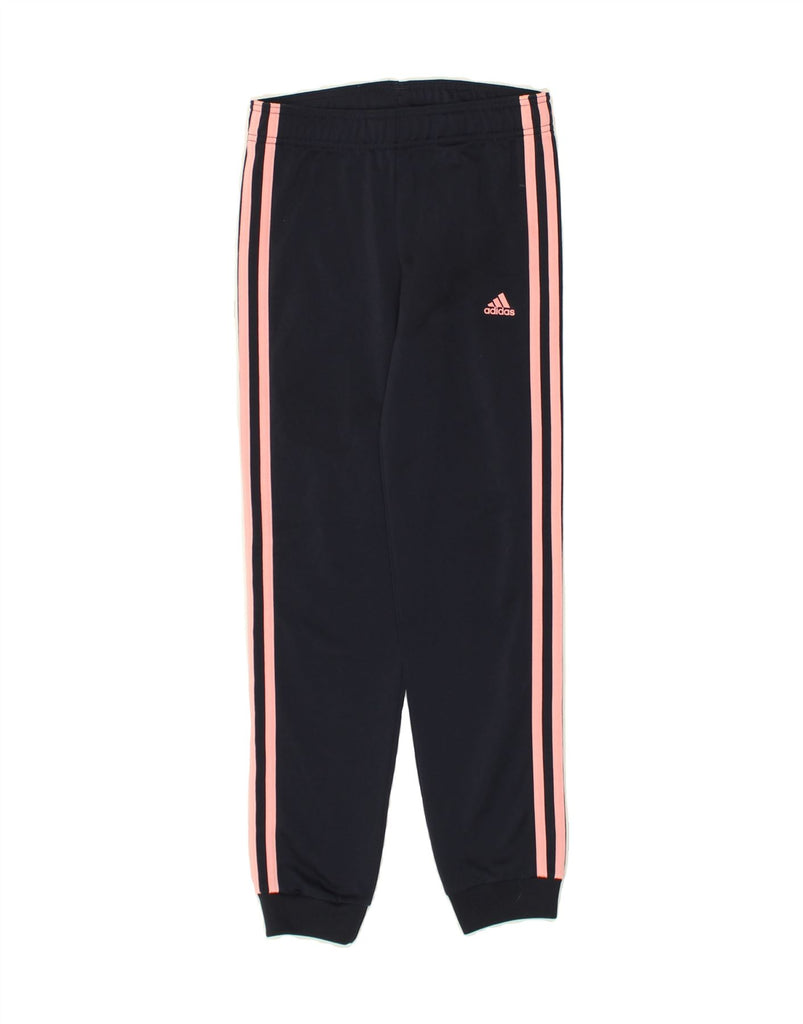 ADIDAS Girls Tracksuit Trousers Joggers 11-12 Years Navy Blue Polyester | Vintage Adidas | Thrift | Second-Hand Adidas | Used Clothing | Messina Hembry 