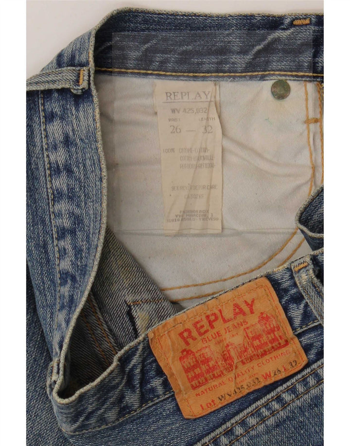 Replay Womens Bootcut Jeans W26 L32 Blue Cotton