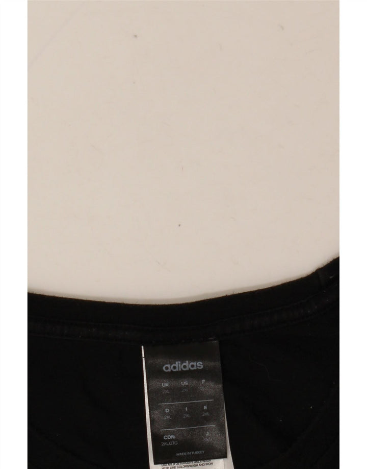 ADIDAS Mens Graphic T-Shirt Top 2XL Black Cotton