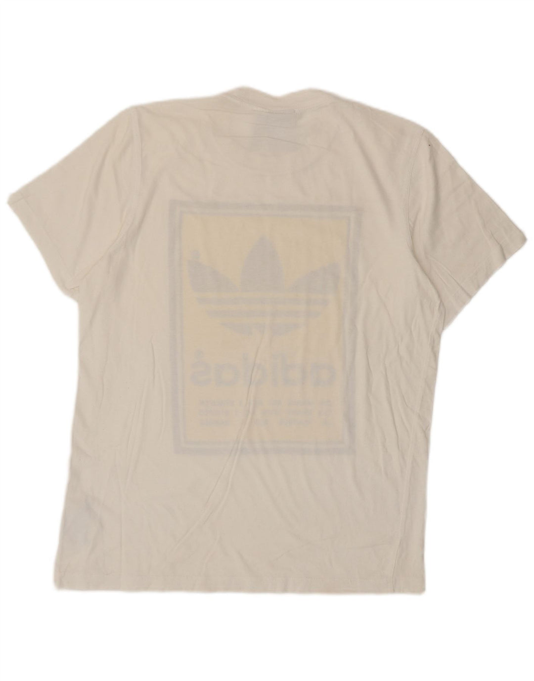 ADIDAS Mens Graphic T-Shirt Top Medium White Cotton