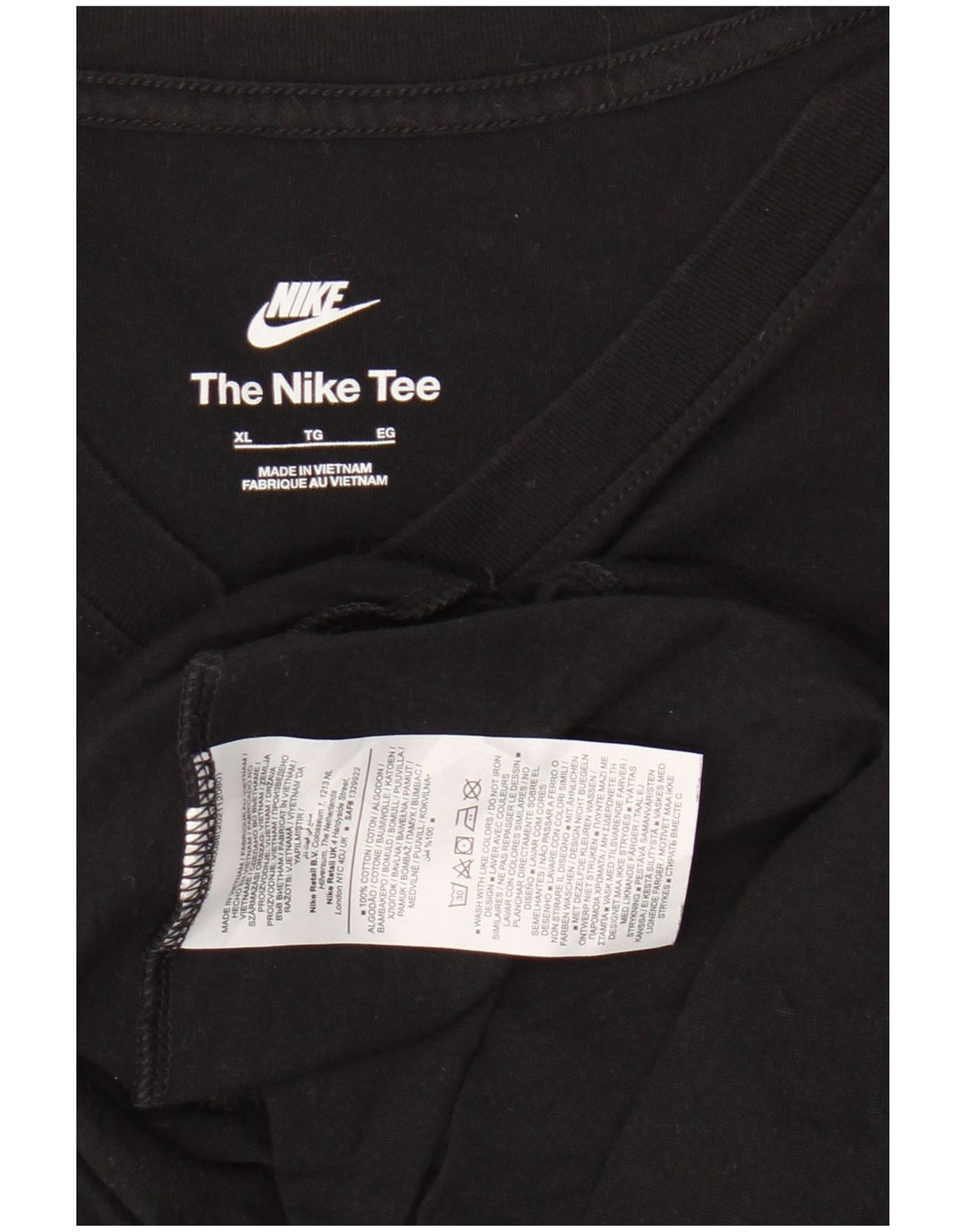 NIKE Mens T-Shirt Top XL Black Cotton