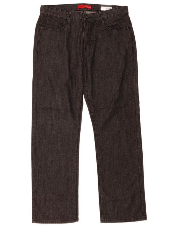 Guess Mens Straight Jeans W33 L30 Grey Cotton