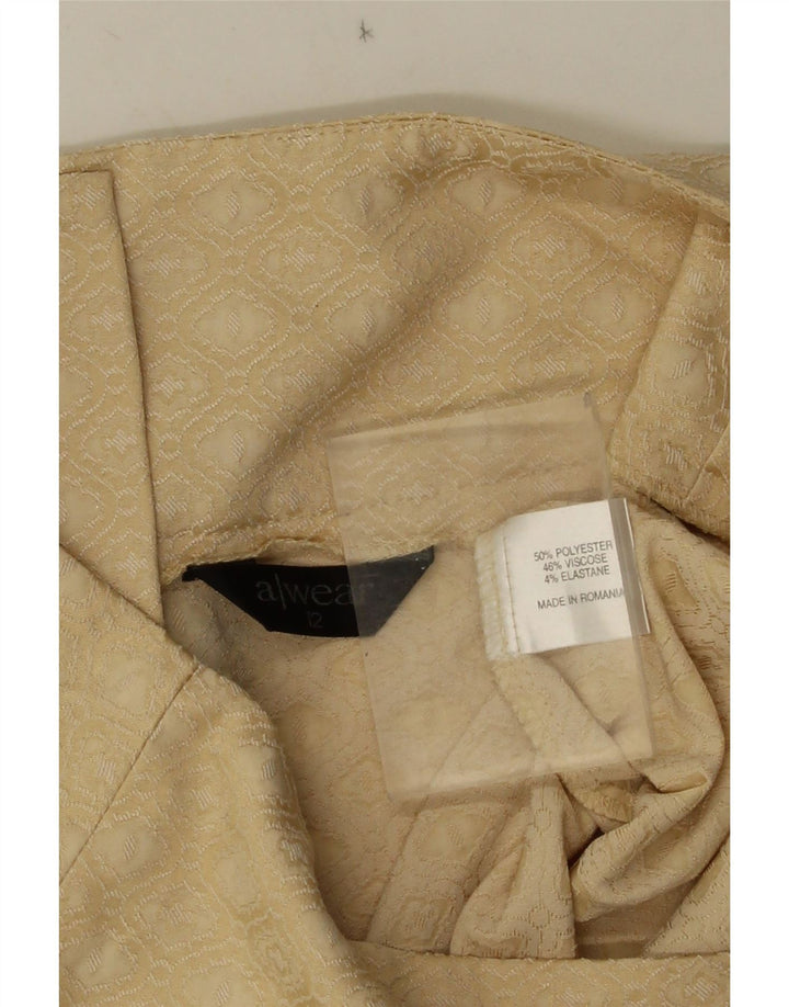 Awear Womens A-Line Skirt UK 12 Medium W30 Beige Geometric Polyester