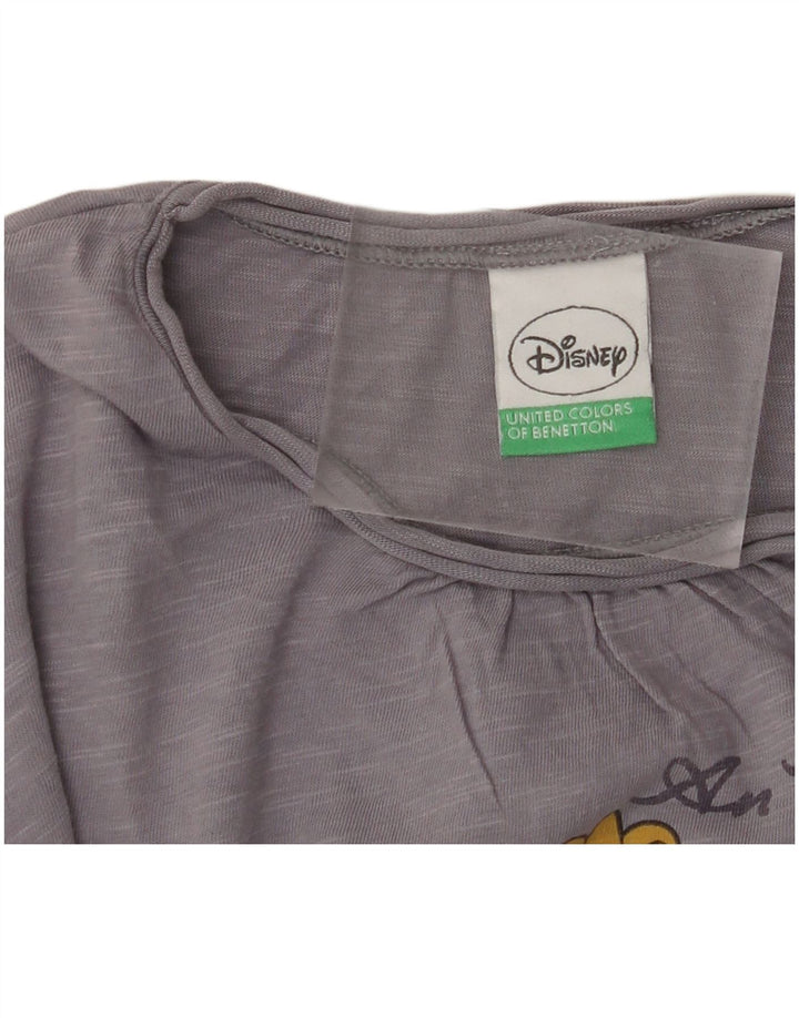 BENETTON Girls Disney Graphic Top Long Sleeve 13-14 Years Grey Flecked