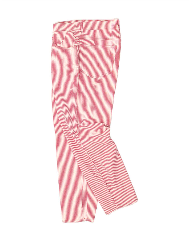 COUNTRY Womens Tapered Casual Trousers W34 L29 Pink Striped Cotton | Vintage Country | Thrift | Second-Hand Country | Used Clothing | Messina Hembry 