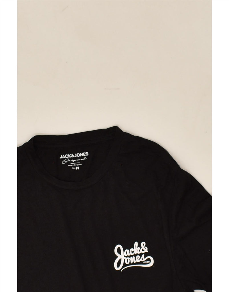 JACK & JONES Mens T-Shirt Top Medium Black Cotton | Vintage Jack & Jones | Thrift | Second-Hand Jack & Jones | Used Clothing | Messina Hembry 