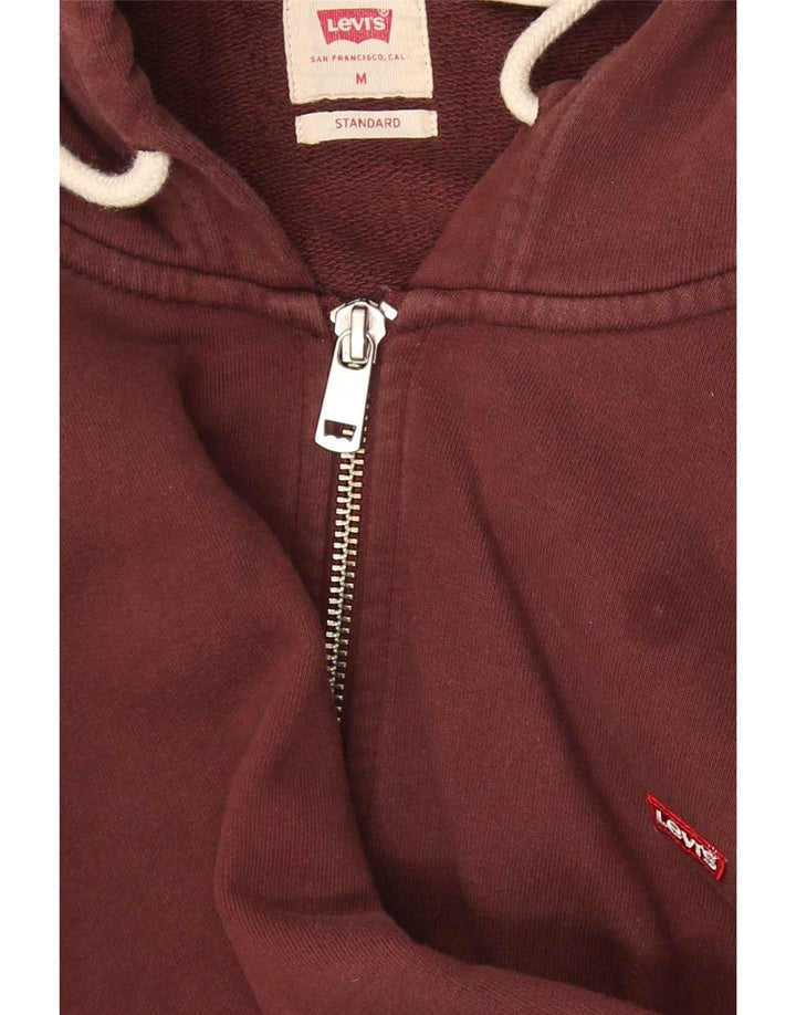 Levi's Mens Standard Zip Hoodie Sweater Medium Maroon Cotton