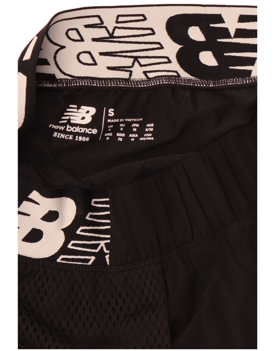 NEW BALANCE Womens Graphic Sport Shorts UK 10 Small  Black