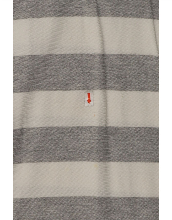 ELLESSE Mens Rugby Polo Shirt Medium Grey Striped