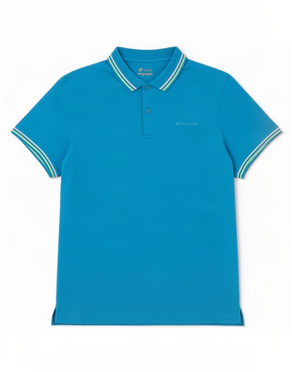 Lotto Mens Life's Polo Shirt XL Blue Striped