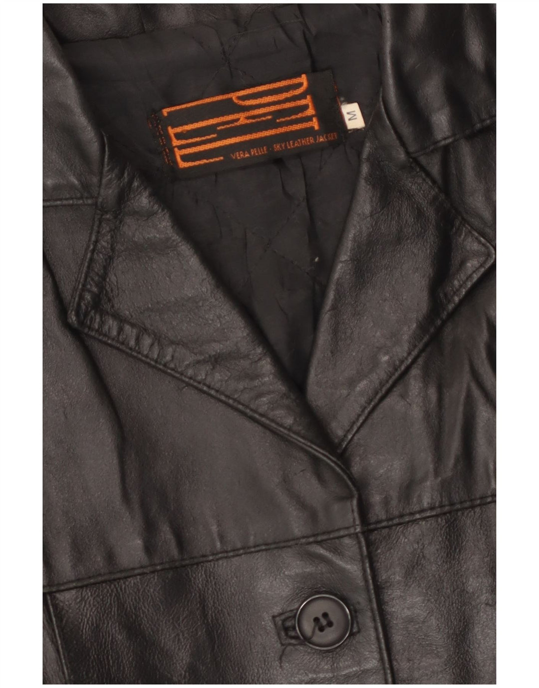 Vintage Womens Leather Jacket UK 14 Medium Black Leather