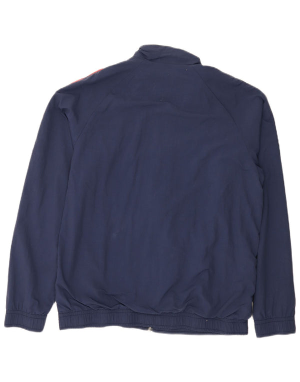 Reebok Mens Tracksuit Top Jacket Large Navy Blue Colourblock Nylon