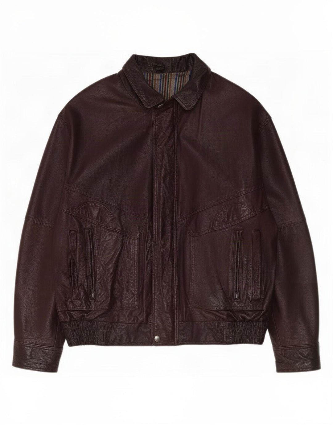 Vintage Mens Leather Jacket EU 50 Large Burgundy
